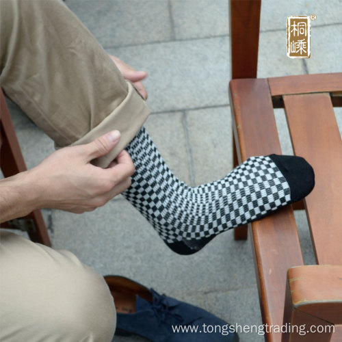 cotton classic checked crew men' socks(midclaf socks)